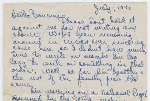 Letter from Frank Kumamoto to John Bonomi (ddr-janm-21-66)