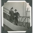 A man and woman standing on a staircase at the Golden Gate International Exposition (ddr-densho-300-219)
