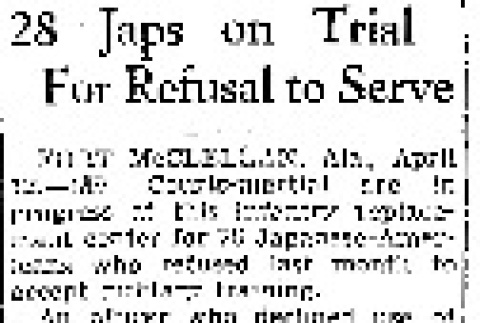 28 Japs on Trial For Refusal to Serve (April 12, 1944) (ddr-densho-56-1035)