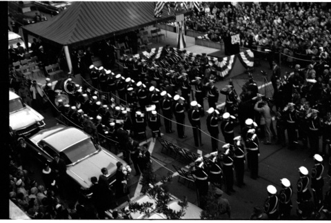 Ceremony welcoming Crown Prince Akihito and Crown Princess Michiko at Olympic Hotel in Seattle (ddr-densho-363-344)