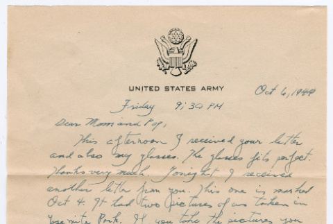 Letter from Tadashi Ishida to Mr. & Mrs. Y Ishida (ddr-densho-535-32)