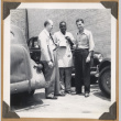 Three men outside a building (ddr-densho-542-93)