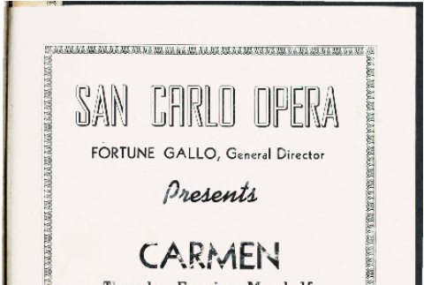 San Carlo opera program (ddr-csujad-49-85)