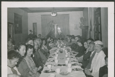 Large group at banquet table (ddr-densho-293-104)