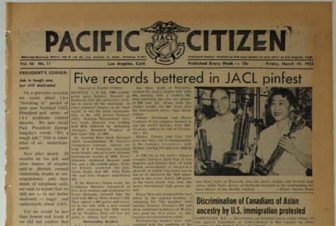 Pacific Citizen, Vol. 46, No. 11 (March 14, 1958) (ddr-pc-30-11)