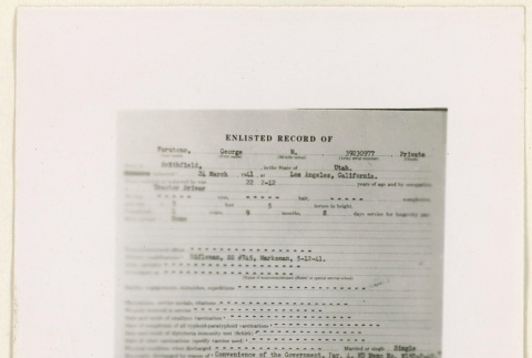 George Furutono enlisted record (ddr-densho-37-1018)