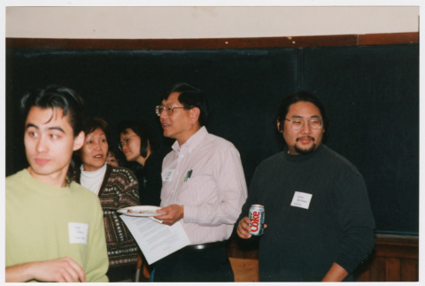 Japanese Language School Reunion attendees hanging out (ddr-densho-506-126)