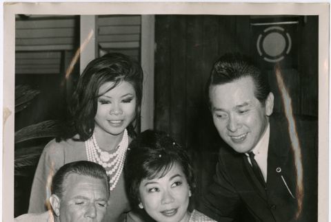 Mary Mon toy with three other cast members (ddr-densho-367-314)