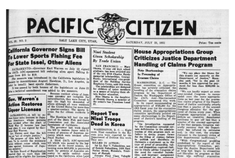 The Pacific Citizen, Vol. 33 No. 2 (July 21, 1951) (ddr-pc-23-29)