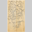 Small handwritten piece of writing titled, a Story of Transition, on old telephone bill (ddr-densho-383-572)