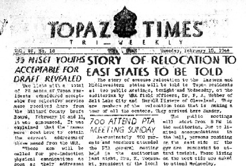Topaz Times Vol. VI No. 18 (February 15, 1944) (ddr-densho-142-275)