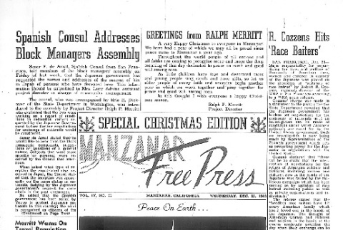 Manzanar Free Press Vol. IV No. 31 (December 22, 1943) (ddr-densho-125-195)