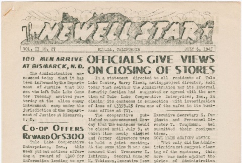 The Newell Star, Vol. II, No. 27 (July 6, 1945) (ddr-densho-284-75)