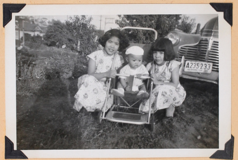 Photo of two girls and a baby (ddr-densho-483-469)