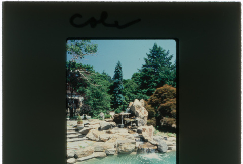 Pool and waterfall at the Cole project (ddr-densho-377-394)