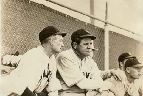 Babe Ruth sitting with his Red Sox teammates (ddr-njpa-1-1393)