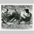 Cpl. Edward Nakamura, Pfc. George Tanna, Pvt. Suehiko Yoshida, and Mamoru Yonashiro at Battle of Leghorn (ddr-densho-1007-174)