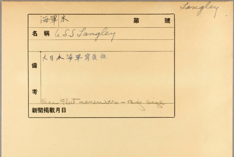 Envelope of USS Langley photographs (ddr-njpa-13-76)