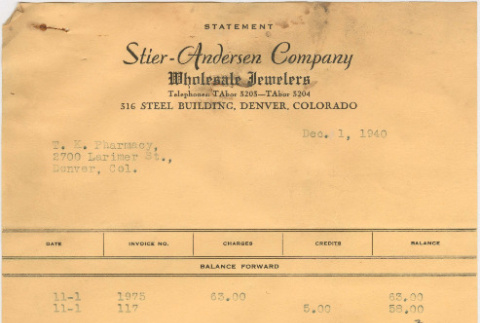Invoice from Stier-Andersen Company (ddr-densho-319-527)