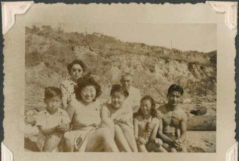 A family at the beach (ddr-densho-321-165)