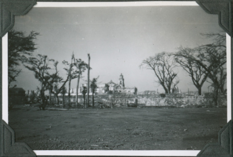 Buildings in the distance surrounded by wall (ddr-ajah-2-681)