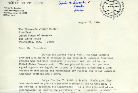 Letter to President Jimmy Carter (ddr-densho-274-162)