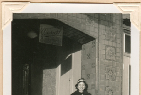 Photo of woman outside building (ddr-densho-341-78)