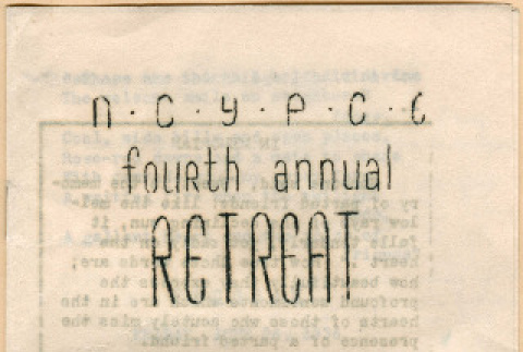 Program for fourth annual Retreat for NCYPCC (ddr-densho-341-42)