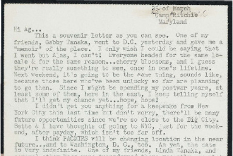 Letter from Sue Ogata Kato to Agnes Ogata, March 25, 1945 (ddr-csujad-49-143)