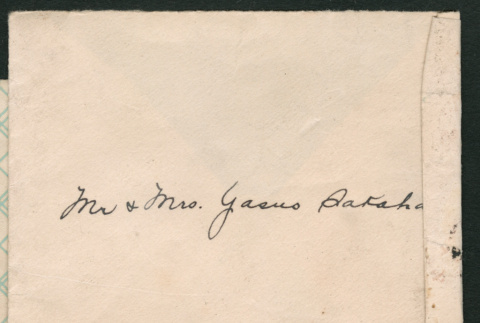 Envelope addressed to Mr. & Mrs. Yasuo Sakahara (ddr-densho-316-121)