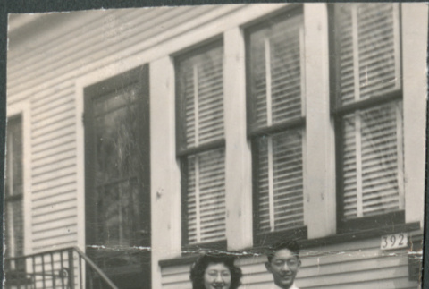Couple outside house (ddr-densho-523-187)