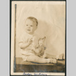 Baby with stuffed bunny (ddr-densho-316-311)