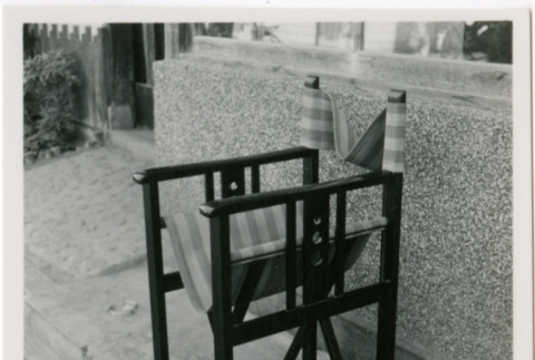 Wood chair with canvas back and seat (ddr-densho-426-926)
