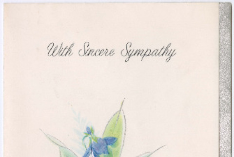 Sympathy card from Til to Mary (Mon Toy) and Frank (Watanabe) (ddr-densho-488-22)
