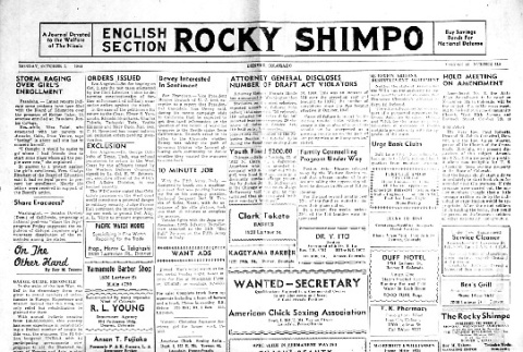 Rocky Shimpo Vol. 11, No. 118 (October 2, 1944) (ddr-densho-148-51)