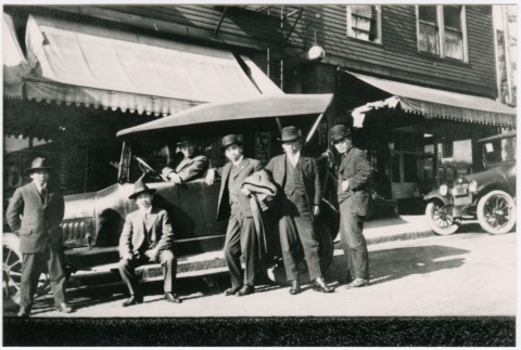 Group of men with a car (ddr-densho-353-82)
