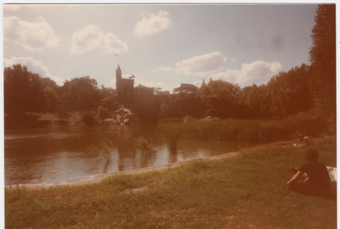Pond view with buildings (ddr-densho-377-2037)