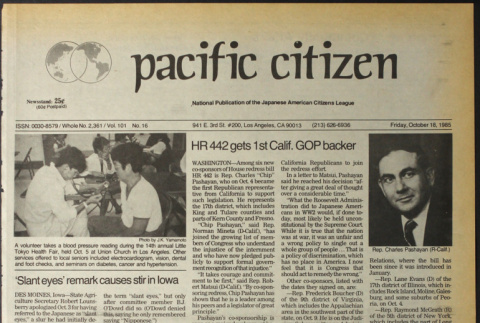Pacific Citizen, Vol. 101 No. 16 (October 18, 1985) (ddr-pc-57-41)