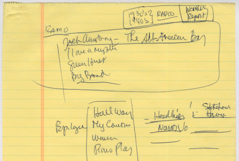 Color of Honor radio/epilogue notes (ddr-densho-1007-1069)