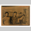 Three boys near barbed wire at Manzanar (ddr-csujad-52-26)