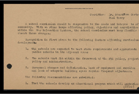 Poston committee report on school curriculum (ddr-csujad-55-1728)