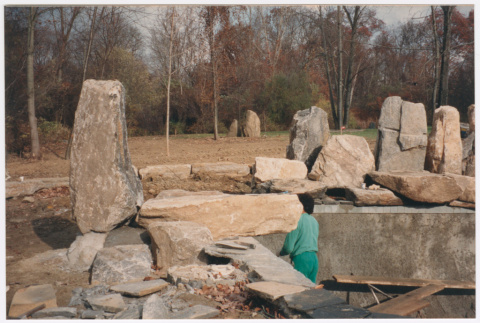 Pool with rock feature under construction (ddr-densho-377-2400)