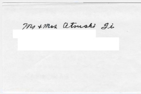 Address and note (ddr-densho-501-97)