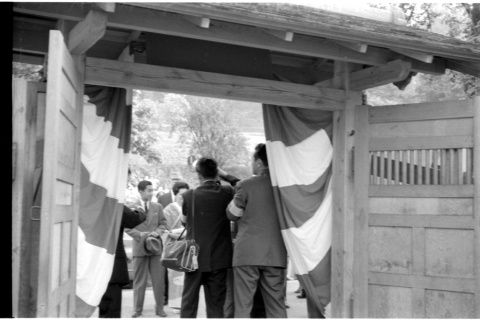 Crown Prince Akihito and Crown Princess Michiko visiting the Seattle Japanese Garden (ddr-densho-363-354)