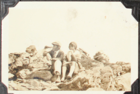 Man and woman on hike (ddr-densho-355-894)