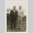 Two men near lake (ddr-densho-383-409)