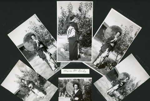 Photographs of Thelma McBride posing in a kimono (ddr-csujad-47-324)