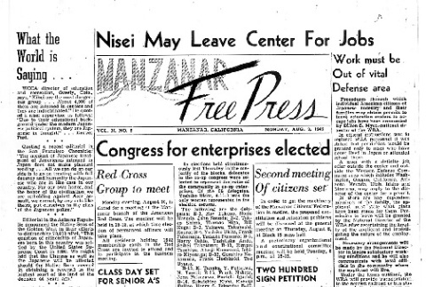 Manzanar Free Press Vol. II No. 6 (August 3, 1942) (ddr-densho-125-42)