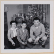 Family in front of Christmas tree (ddr-densho-522-524)
