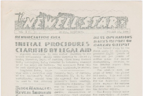 The Newell Star, Vol. I, No. 38 (November 16, 1944) (ddr-densho-284-40)